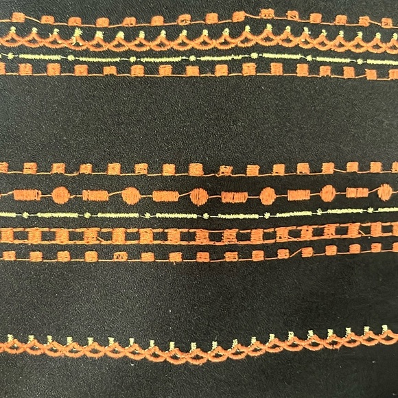 High Waist Black and Orange Shorts with Elastic Waistband - Picture 4 of 6